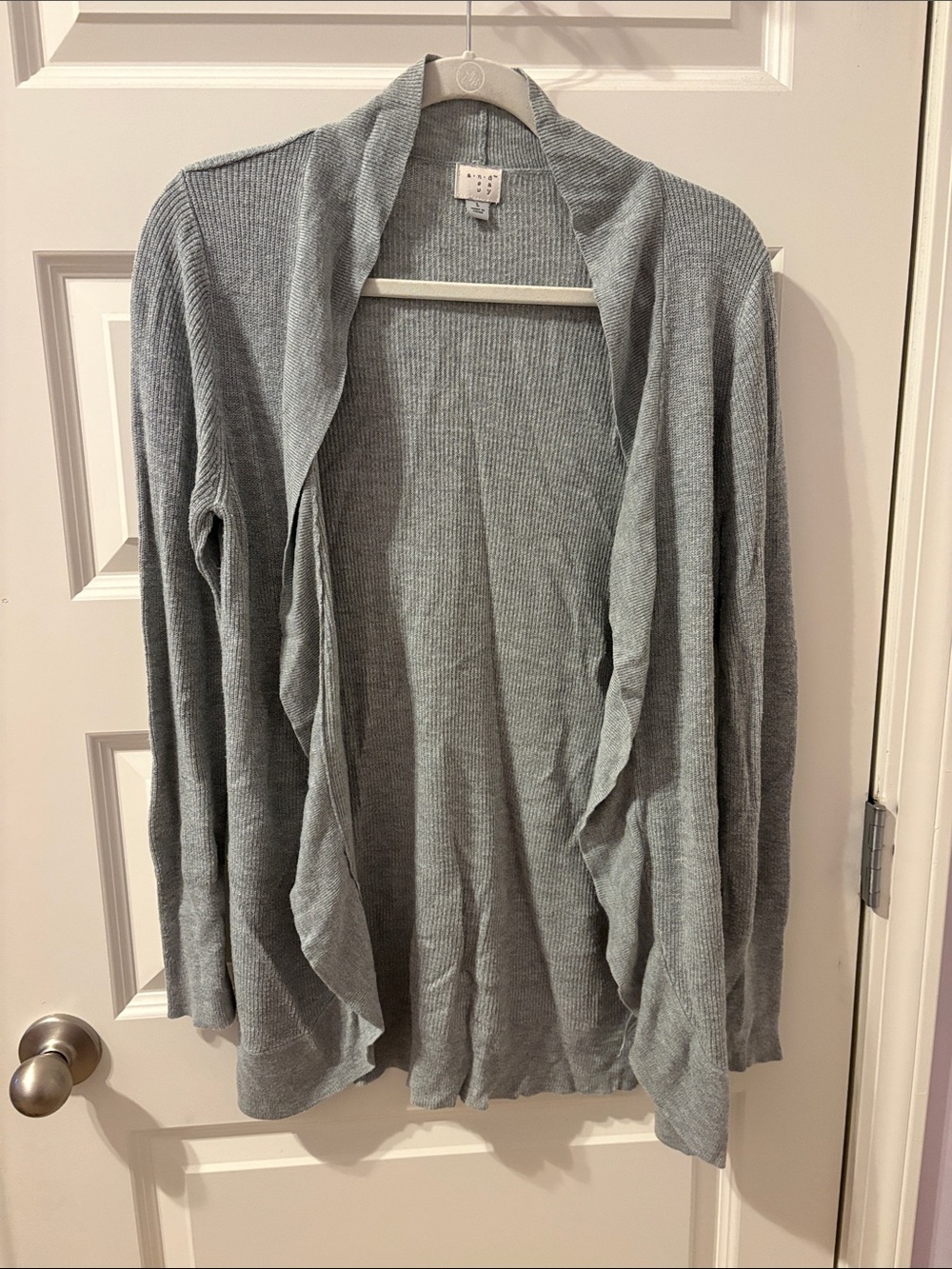 a new day Heather Gray Open-Front Draped Women's Cardigan